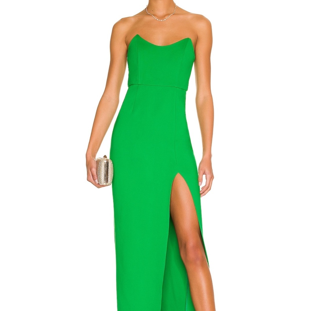 Superdown Strapless Green Dress